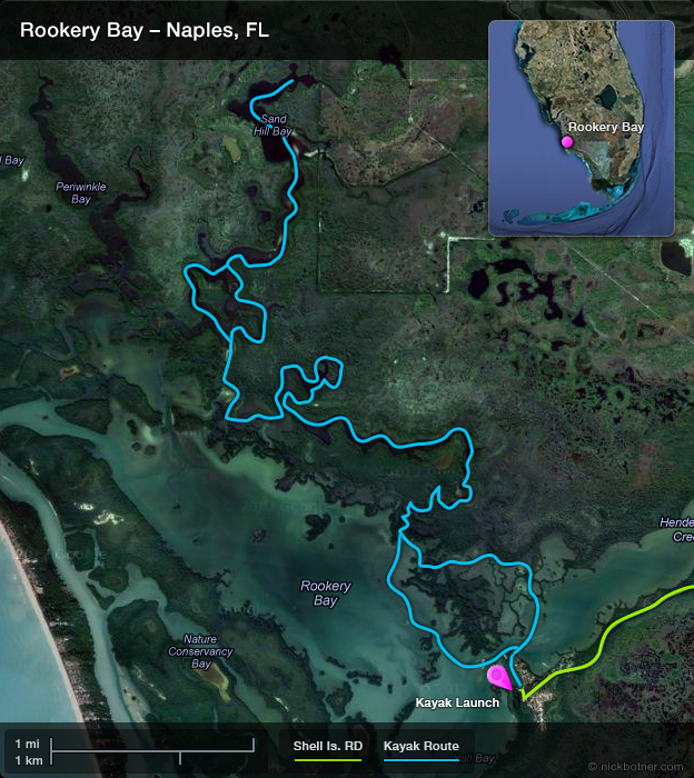 Rookery Bay Kayak Route