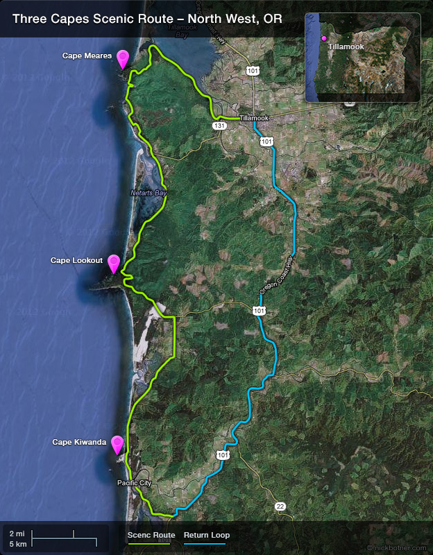 Three Capes Scenic Route Map